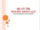 Bài giảng Quản trị nguồn nhân lực (Human resource management)