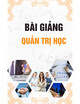 Bài giảng Quản trị học