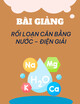Bài giảng Rối loạn cân bằng nước - điện giải - BS. Nguyễn Thị Như Ly